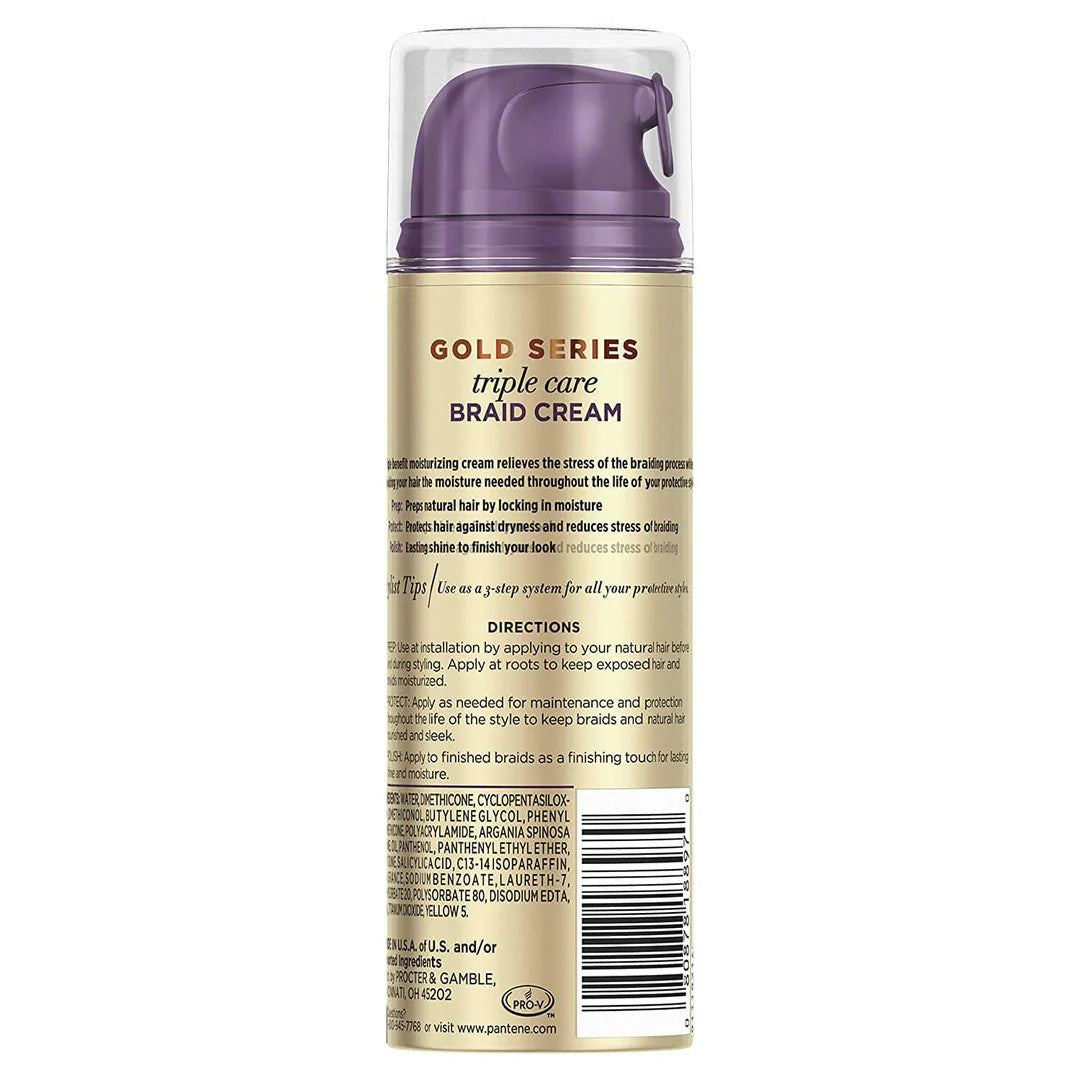 Pantene Gold Series Triple Care Braid Cream, 5 Fl Oz (150 mL)