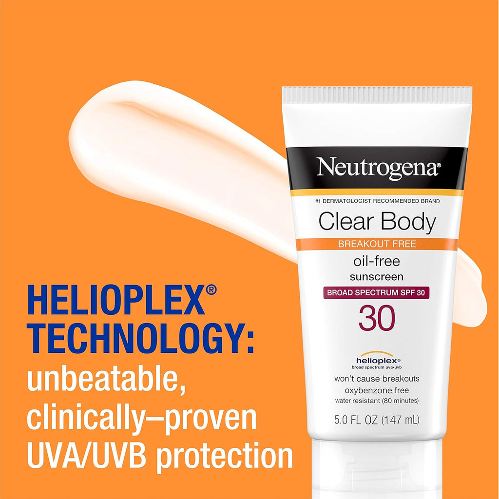 Neutrogena Clear Body SPF 30 Sunscreen, 5 Fl Oz (147 mL)