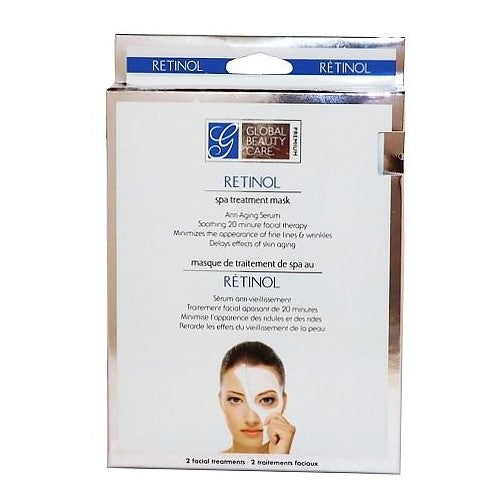 Global Beauty Care Retinol Spa Treatment Mask, 2 Pack
