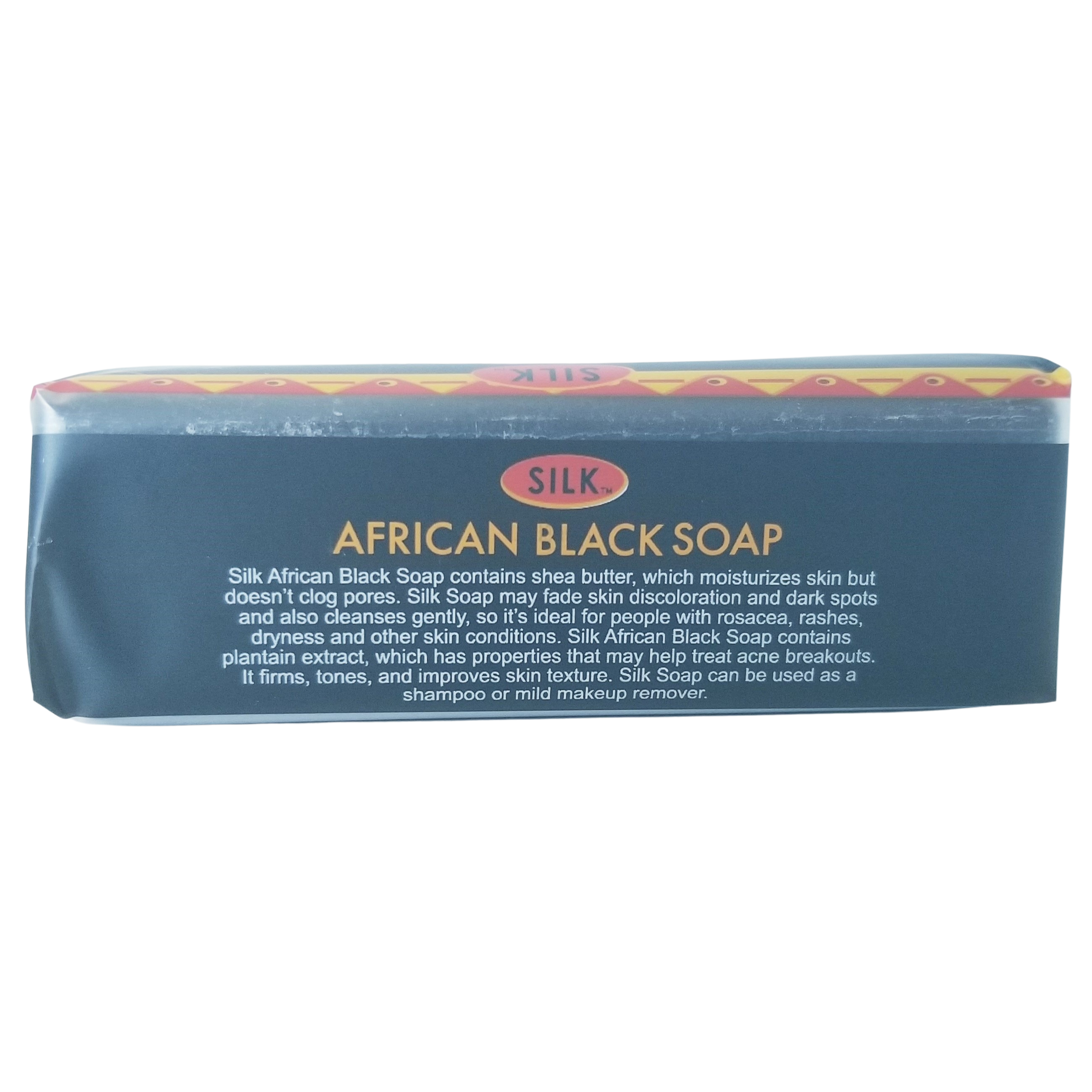 Silk African Black Soap, 7 OZ (128 g) - For Acne, Eczema, Dry Skin, Psoriasis, Face