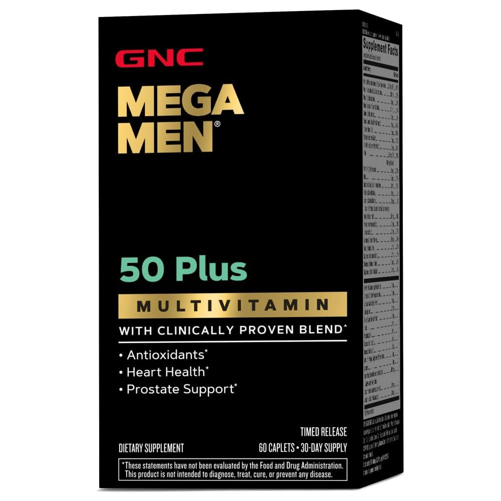 GNC Mega Men 50 Plus Multivitamin, Timed Release, 60 Tablets