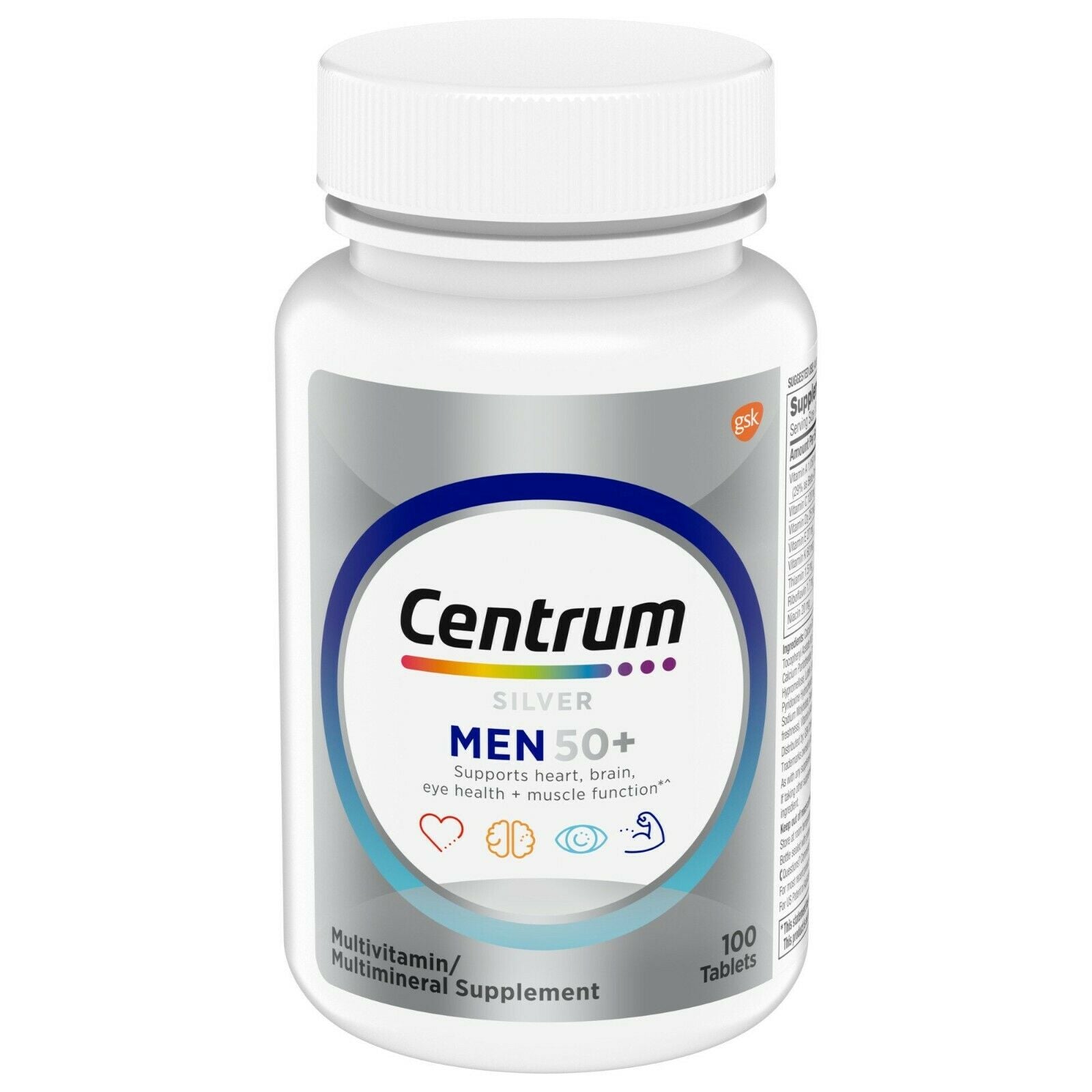 Centrum Silver Men 50+ Multivitamin/Multimineral, 100 Tablets