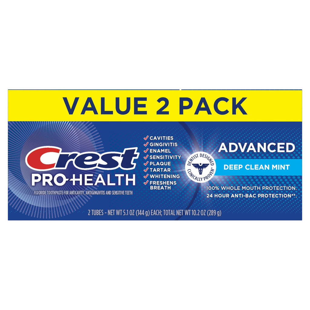 Crest Pro Health Advanced Deep Clean Mint Toothpaste 5.1 OZ / 144 g (2 Pack)