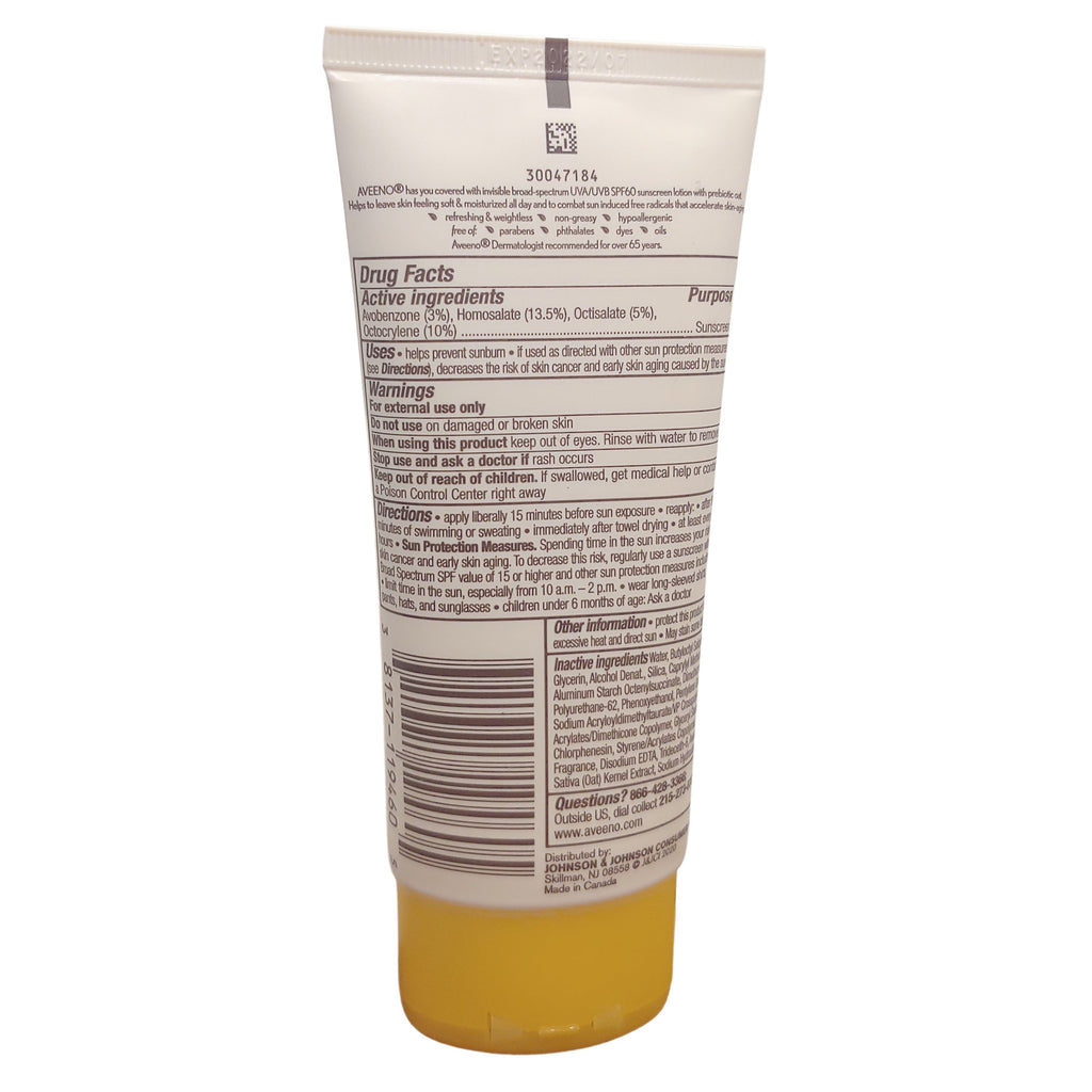 Aveeno Protect + Hydrate SPF 60 Sunscreen, 3 Fl Oz (88 mL)