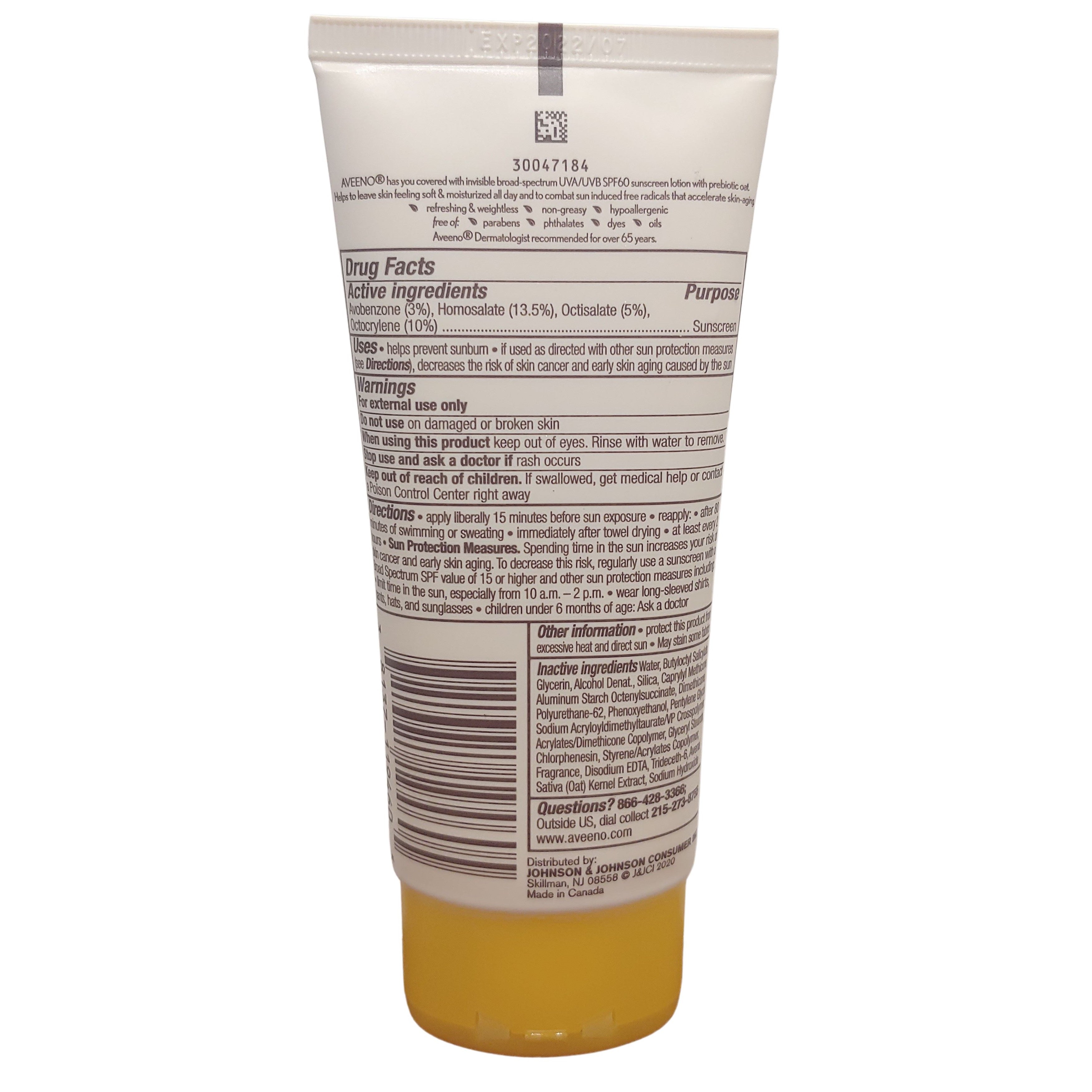 Aveeno Protect + Hydrate SPF 60 Sunscreen, 3 Fl Oz (88 mL)