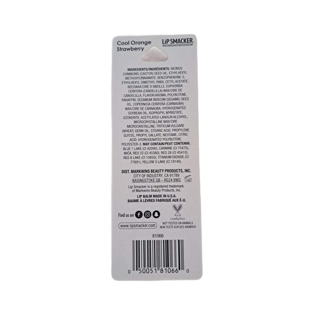 Lip Smacker Best Flavor Forever Lip Balm, Cool Orange Strawberry, 0.14 oz/4.0 g