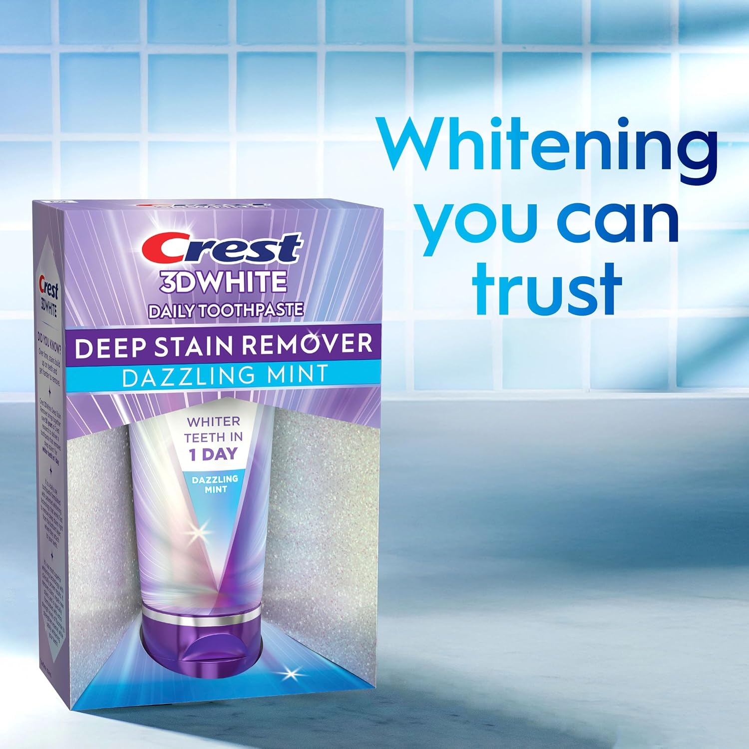 Crest 3D White Brilliance Deep Stain Remover Toothpaste, Dazzling Mint, 2.1 Oz (59 G)