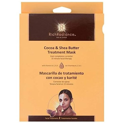 Global Beauty Care Rich Radiance Cocoa & Shea Butter Treatment Facial Mask (2 Pack)