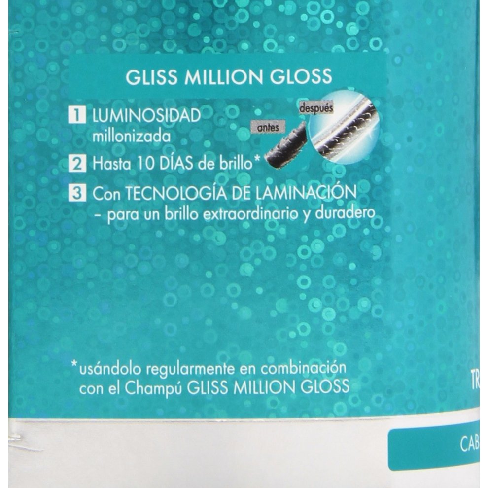 Schwarzkopf Gliss Hair Repair Million Gloss, 10 Day Shine Treatment, With Liquid Keratin