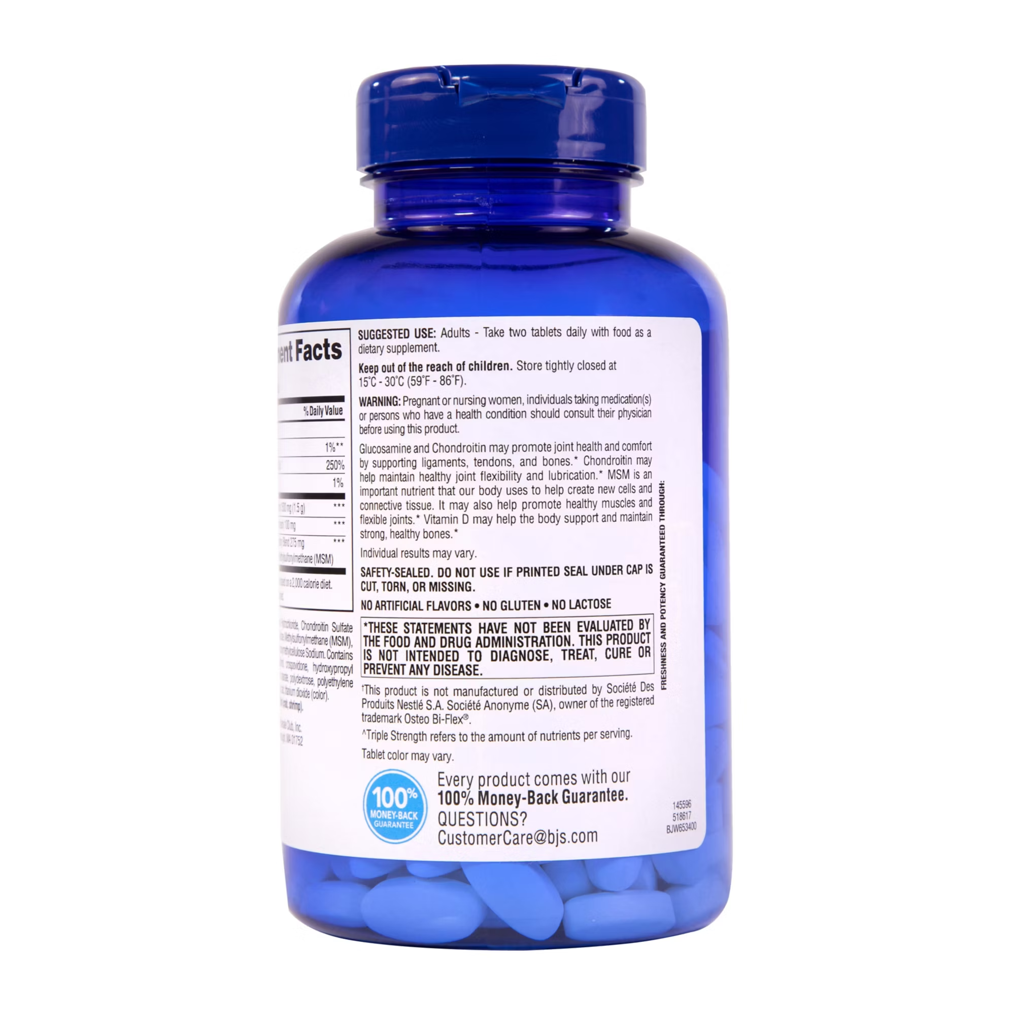 Berkley Jensen Glucosamine + Chondroitin Complex, with Vitamin D3, 200 Tablets
