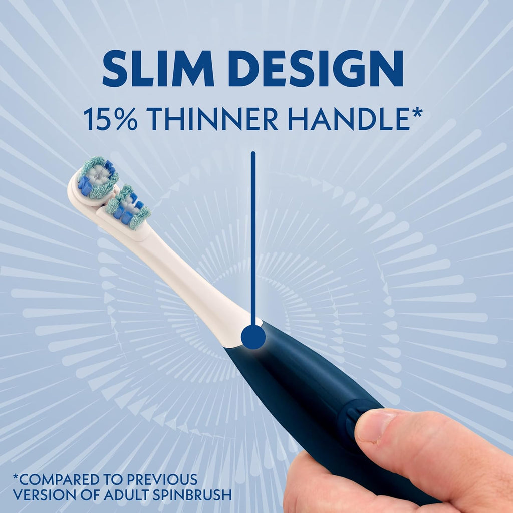Spinbrush Smart Clean Battery Powered Toothbrush, Soft, Midnight Blue