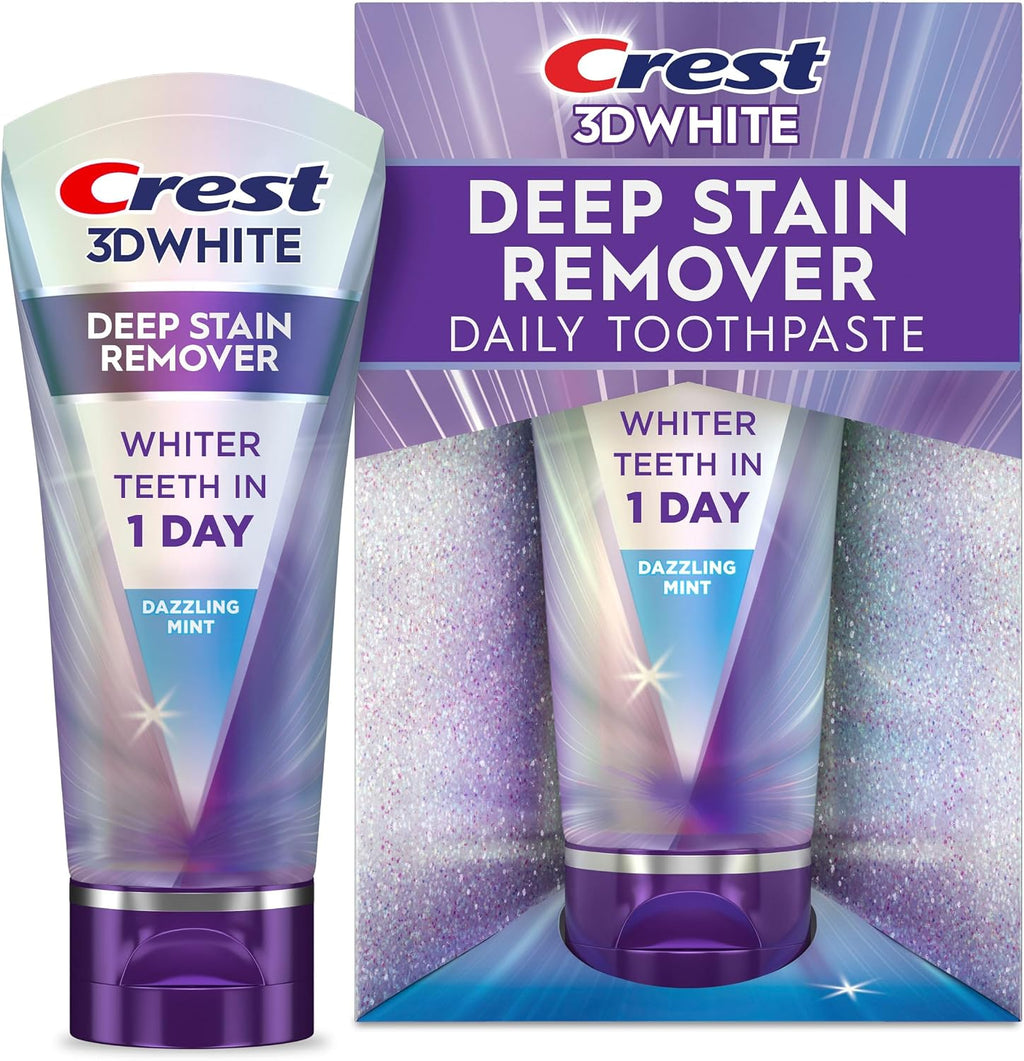 Crest 3D White Brilliance Deep Stain Remover Toothpaste, Dazzling Mint, 2.1 Oz (59 G)