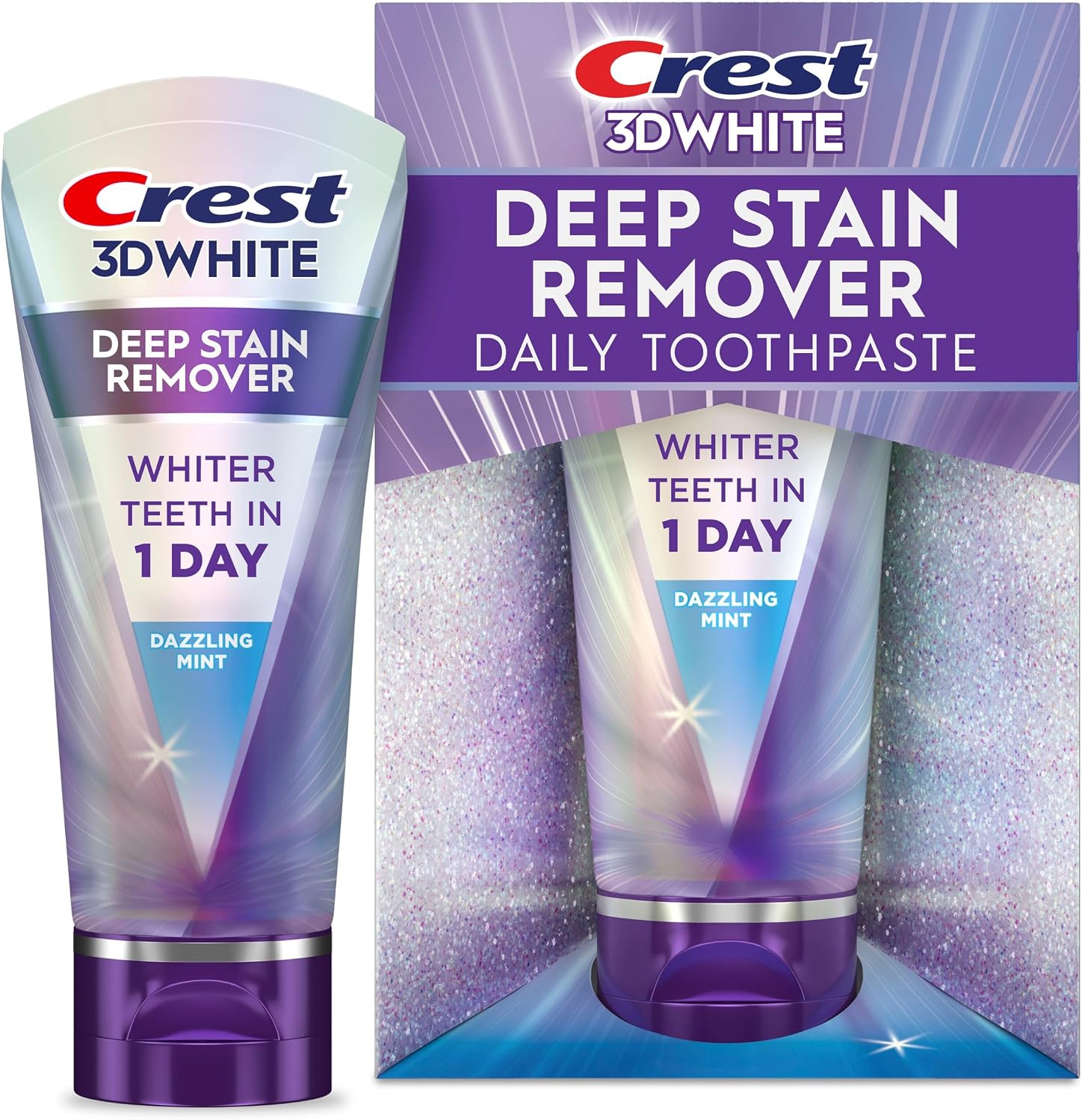 Crest 3D White Brilliance Deep Stain Remover Toothpaste, Dazzling Mint, 2.1 Oz (59 G)