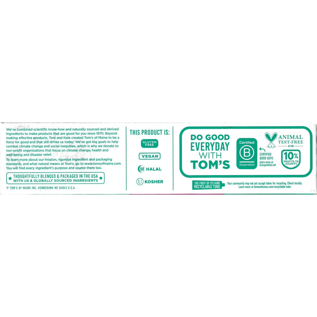 Tom's of Maine Natural Antiplaque Whitening Spearmint Toothpaste 4 OZ, Vegan