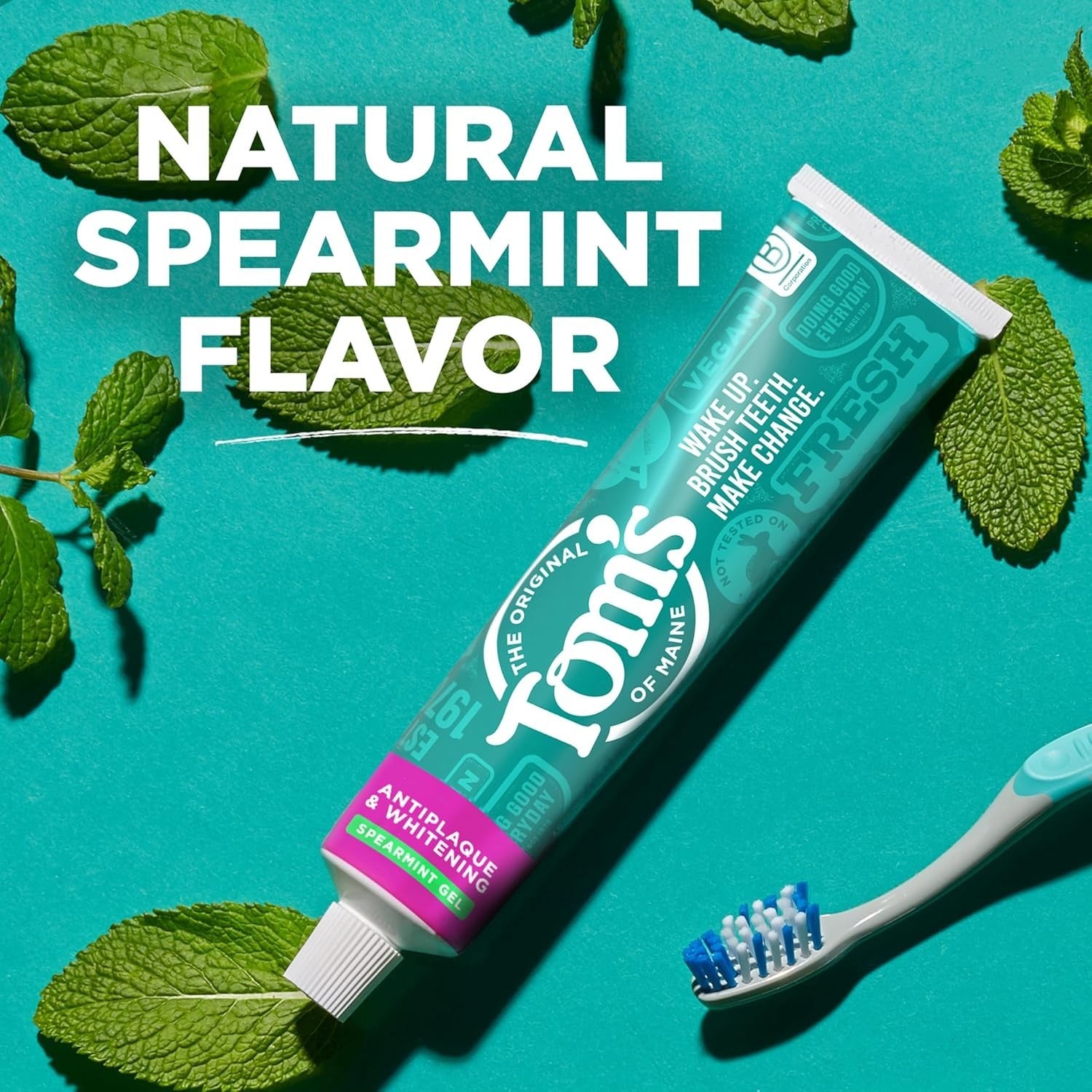 Tom's of Maine Natural Antiplaque Whitening Spearmint Toothpaste 4 OZ, Vegan